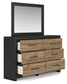 Vertani Twin Panel Bed with Mirrored Dresser, Chest and Nightstand