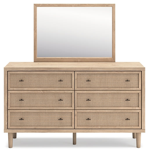 Cielden King Panel Headboard with Mirrored Dresser and 2 Nightstands