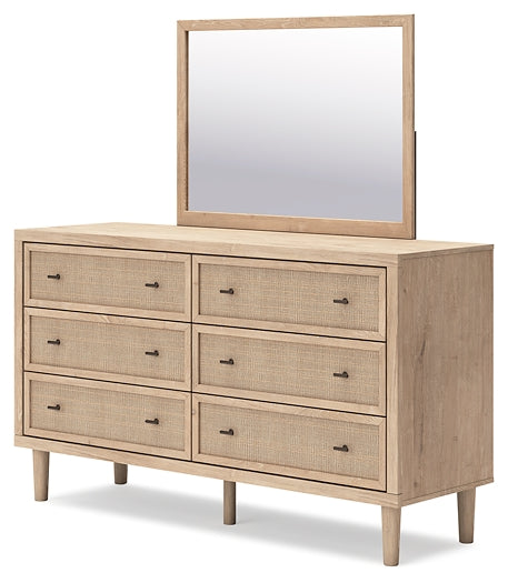 Cielden King Panel Headboard with Mirrored Dresser, Chest and Nightstand