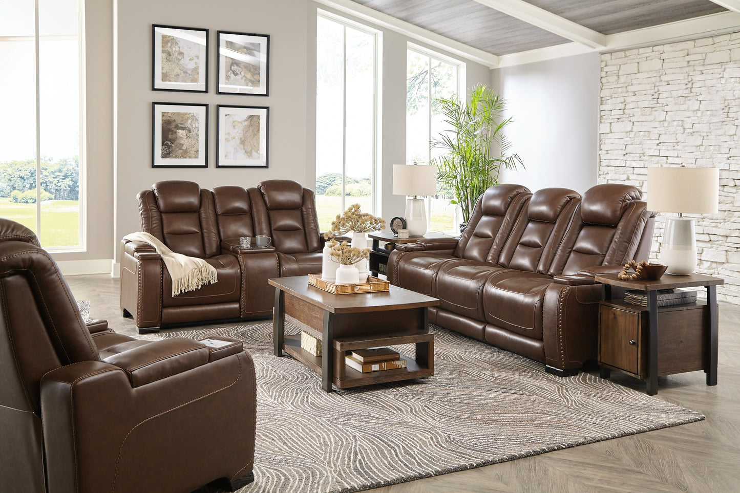 The Man-Den Sofa, Loveseat and Recliner