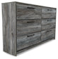 Baystorm King Panel Bed with 6 Storage Drawers with Dresser