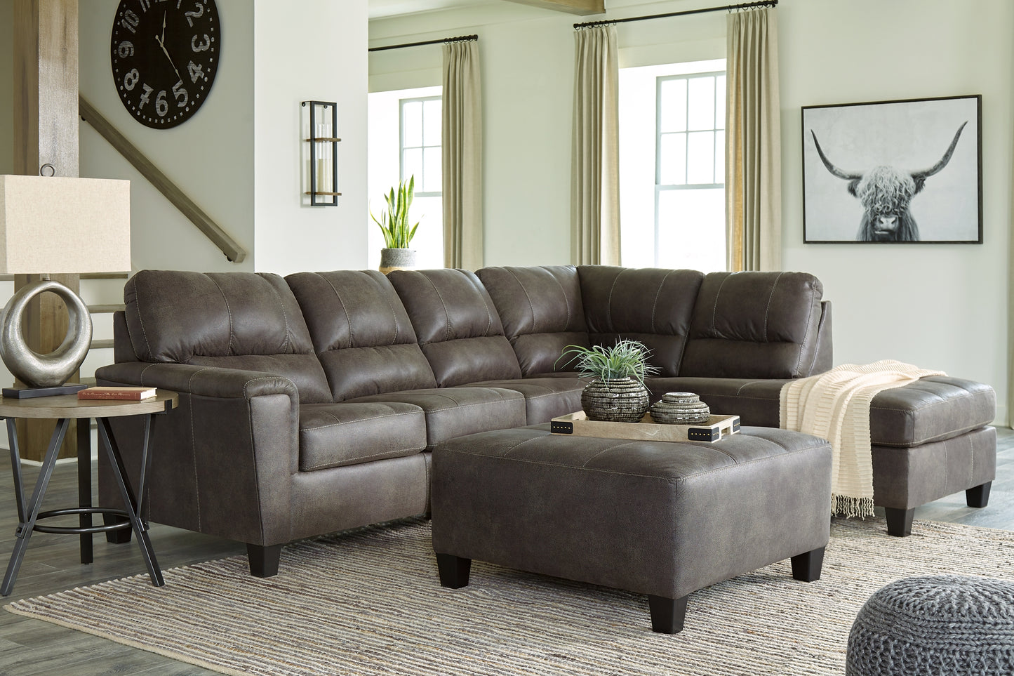 Navi 2-Piece Sectional with Ottoman