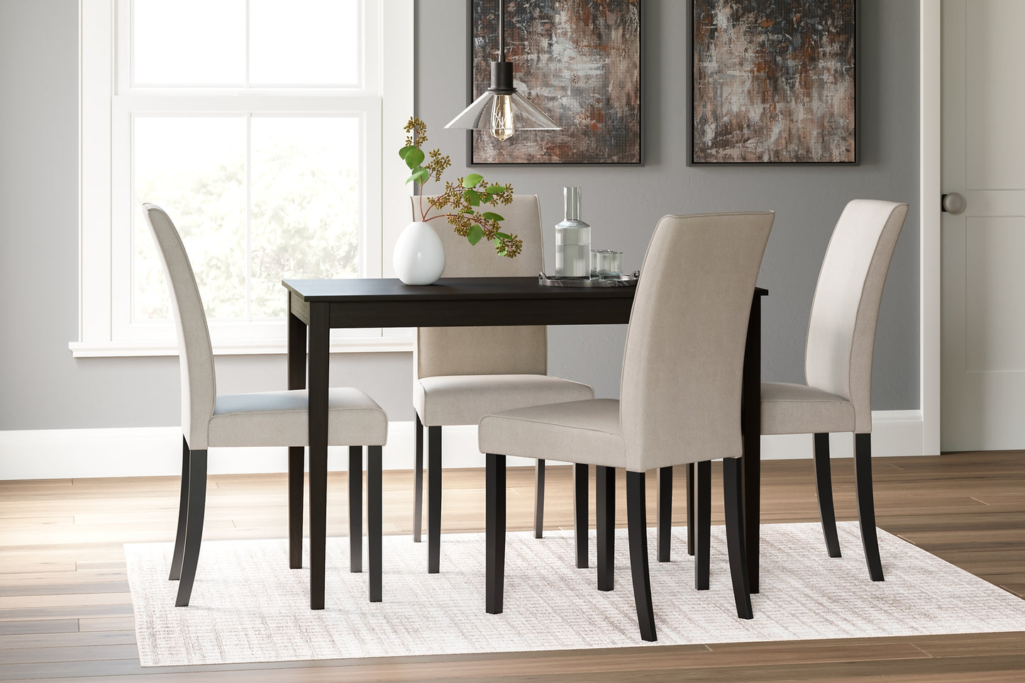 Kimonte Dining Table and 4 Chairs