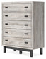 Vessalli King Panel Headboard with Mirrored Dresser and Chest